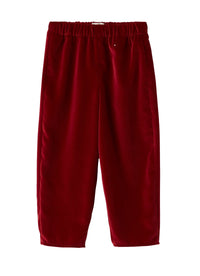 Pantalone carrot fit in velluto liscio