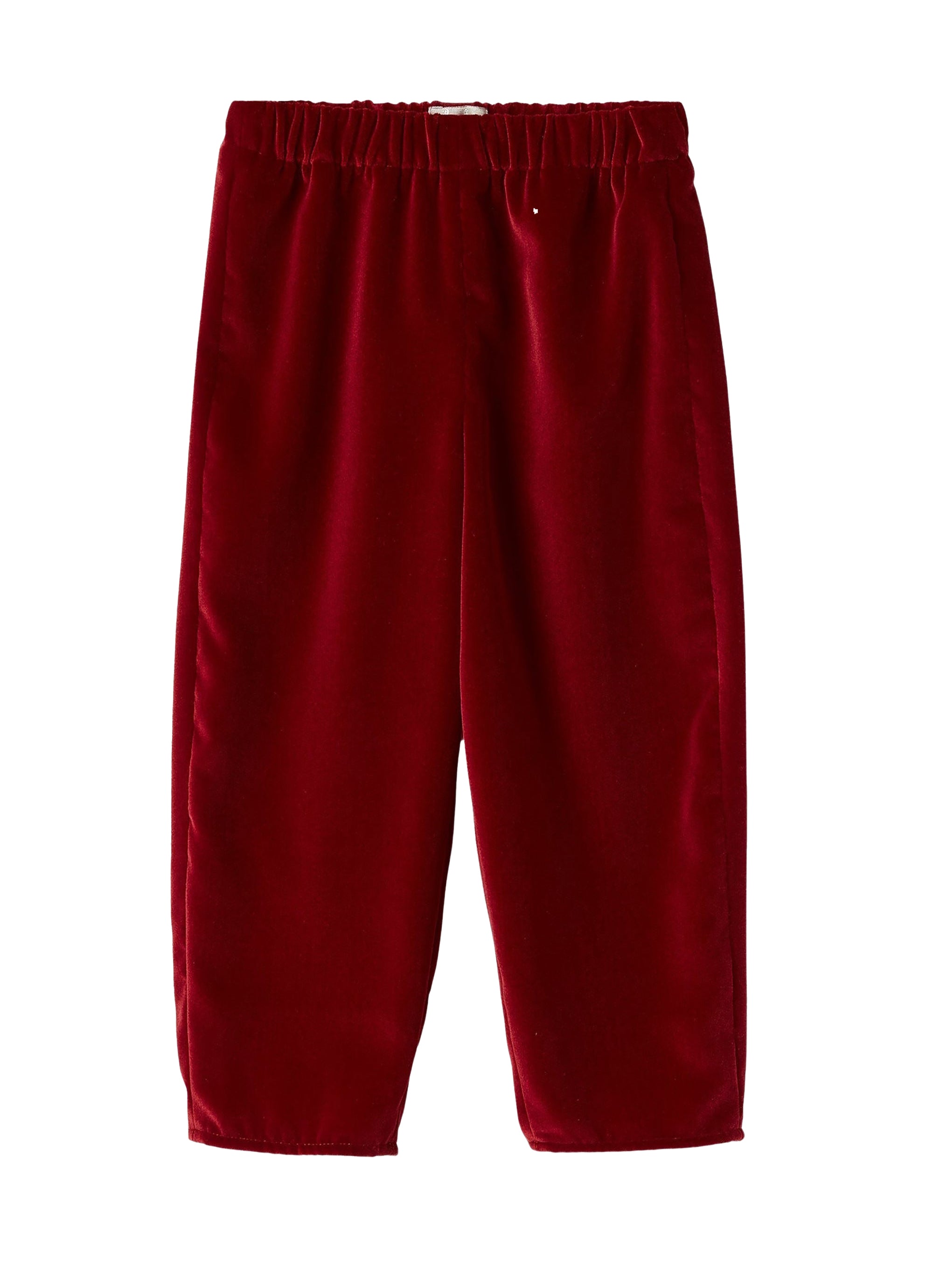 Pantalone carrot fit in velluto liscio