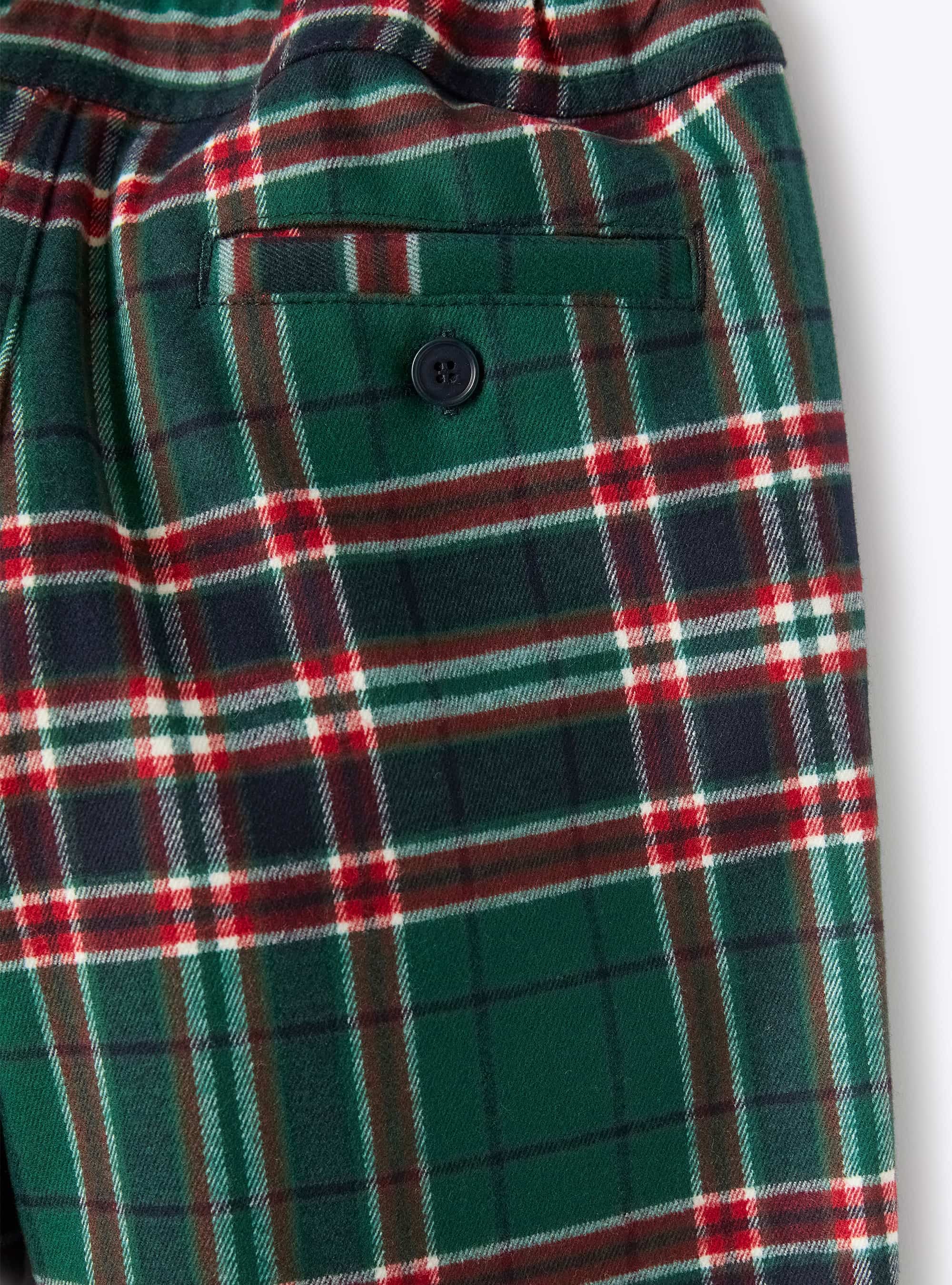 Pantalon à coupe droite en tartan - Verde Pino