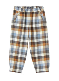 Pantalone carrot fit in cotone a quadri