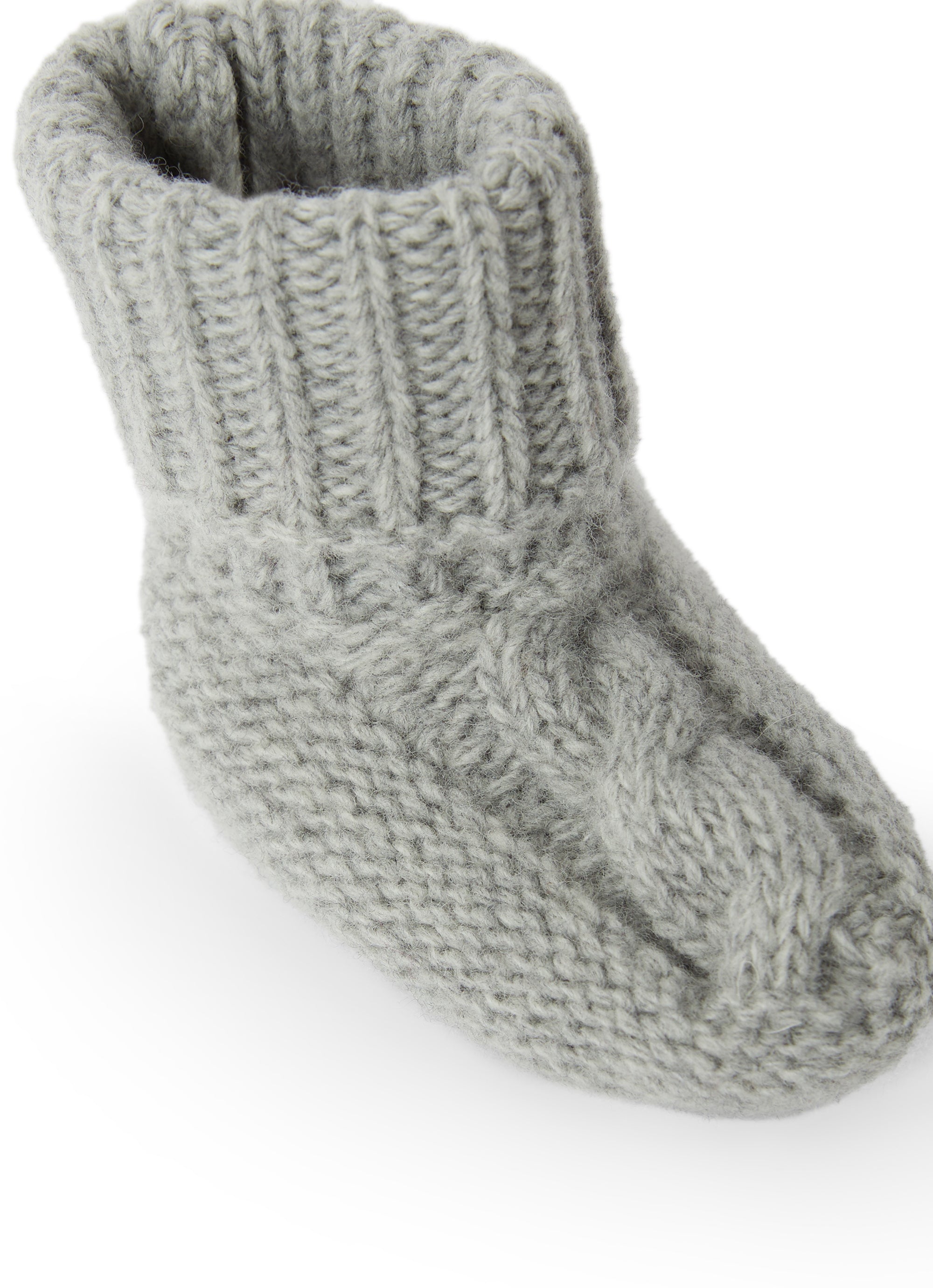 Chaussons en tricot tressés en laine - Cloud Grey