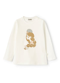 Print T-shirt - Latte & Arancio