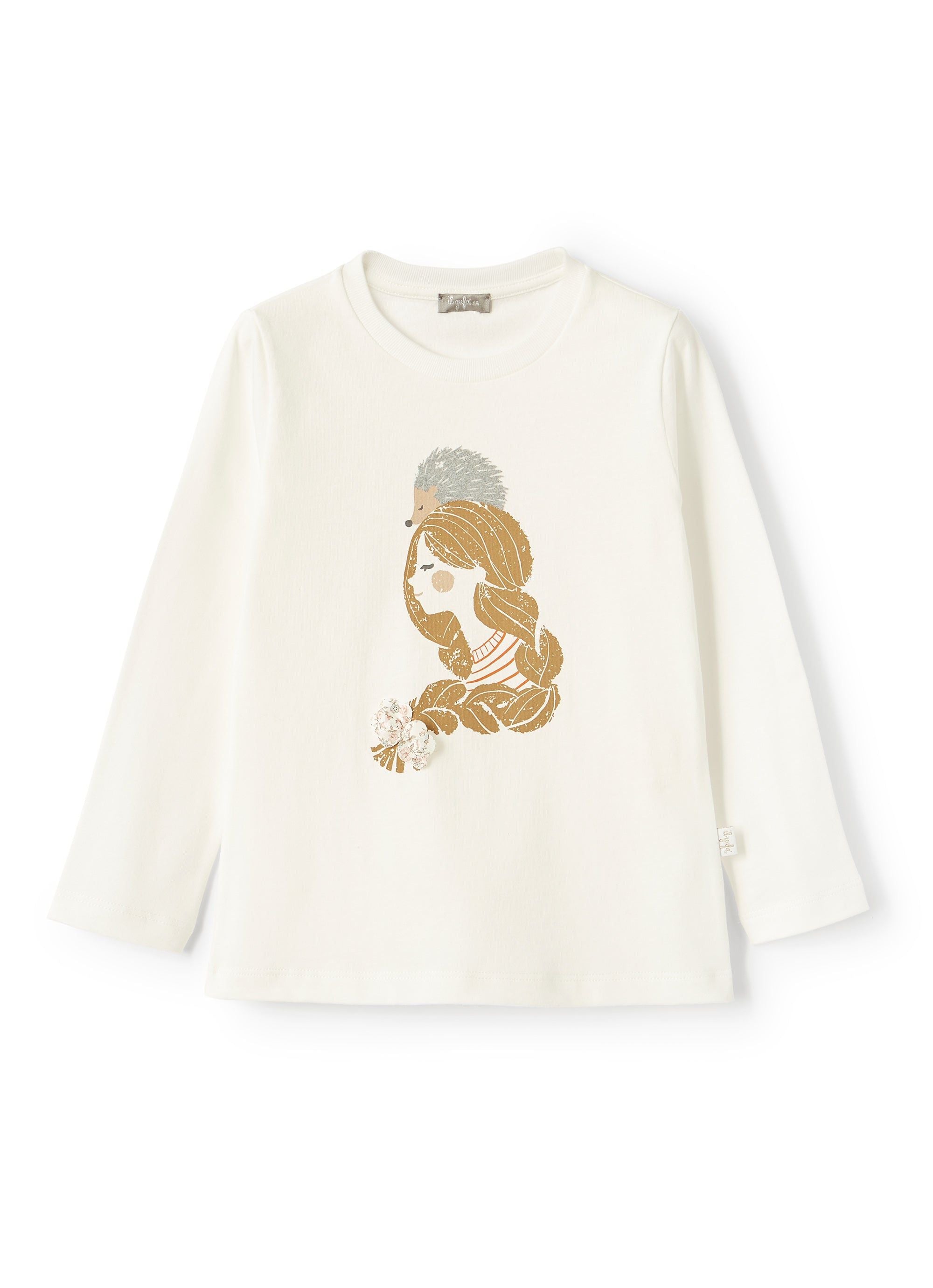 Print T-shirt - Latte & Arancio