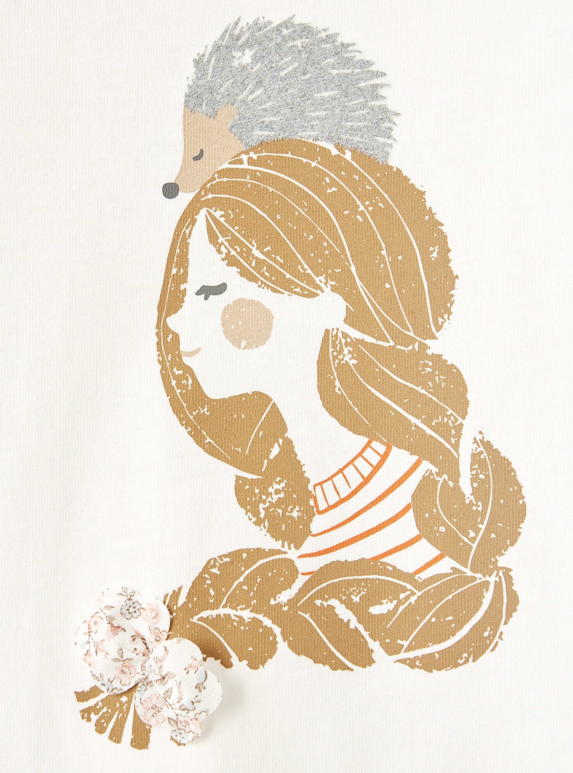 Print T-shirt - Latte & Arancio