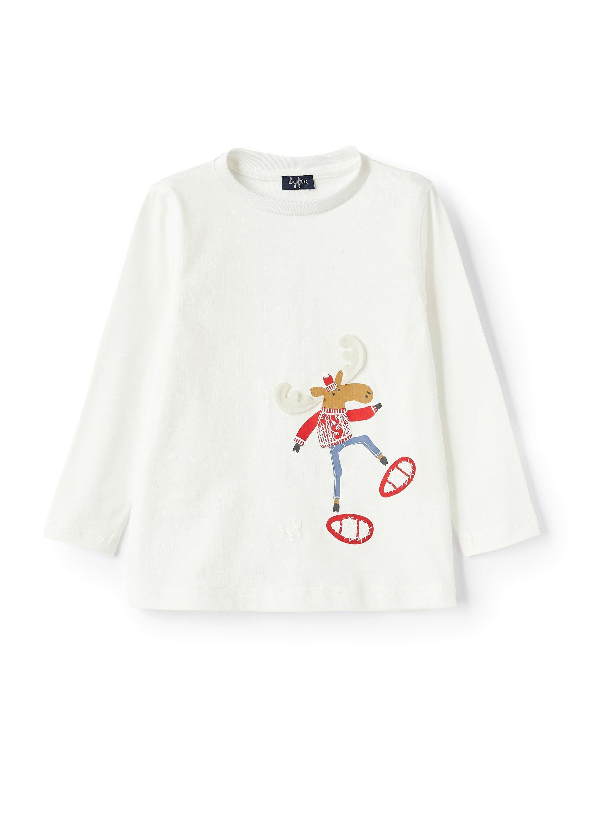 Long-sleeved T-shirt - Latte & Rosso