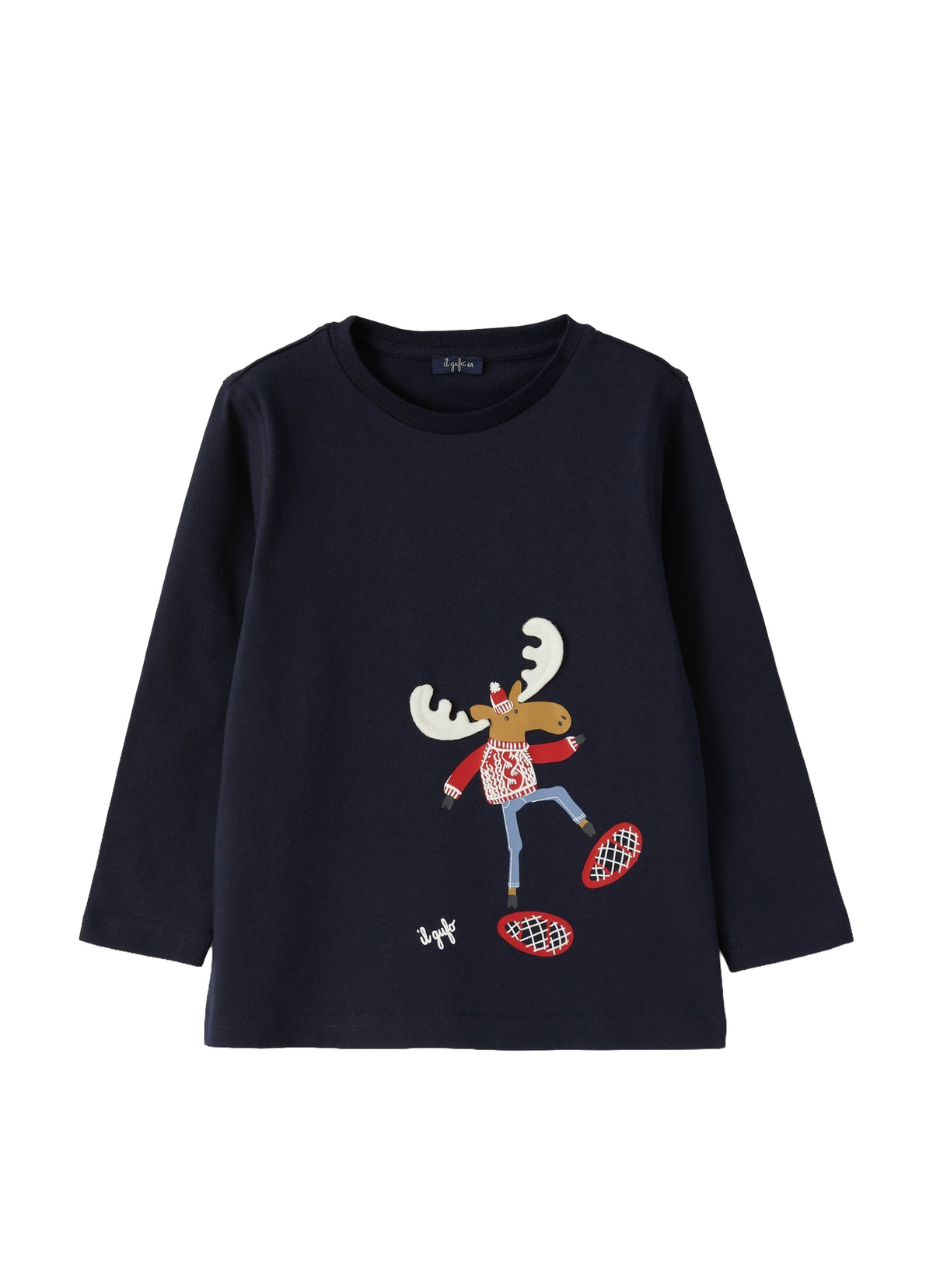 Maglia In Jersey Blu Con Alce