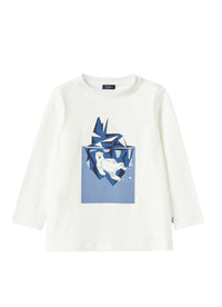 T-shirt con orso polare geometrico