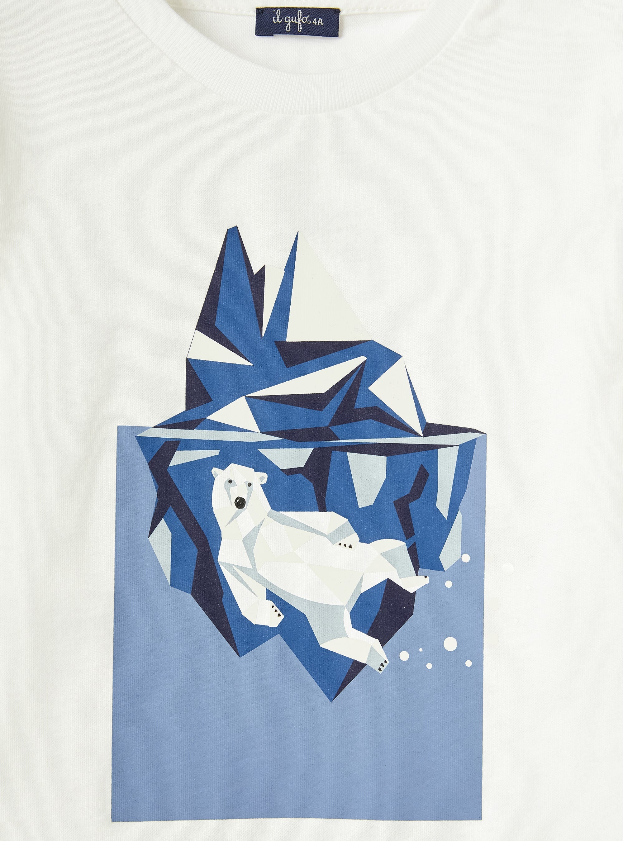 T-shirt à ours en polaire géométrique - Milk & Night Sky