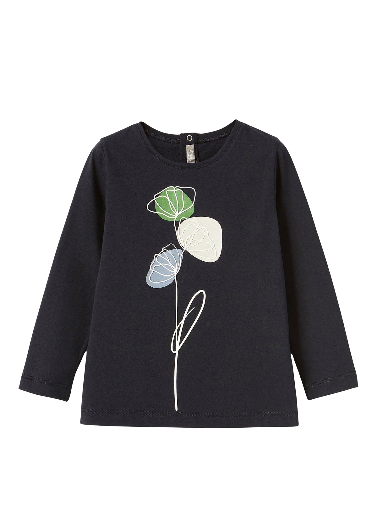 T-shirt avec fleurs - Blu Navy & Verde Scuro