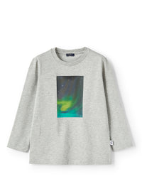 Jersey T-shirt with hologram print - Grigio