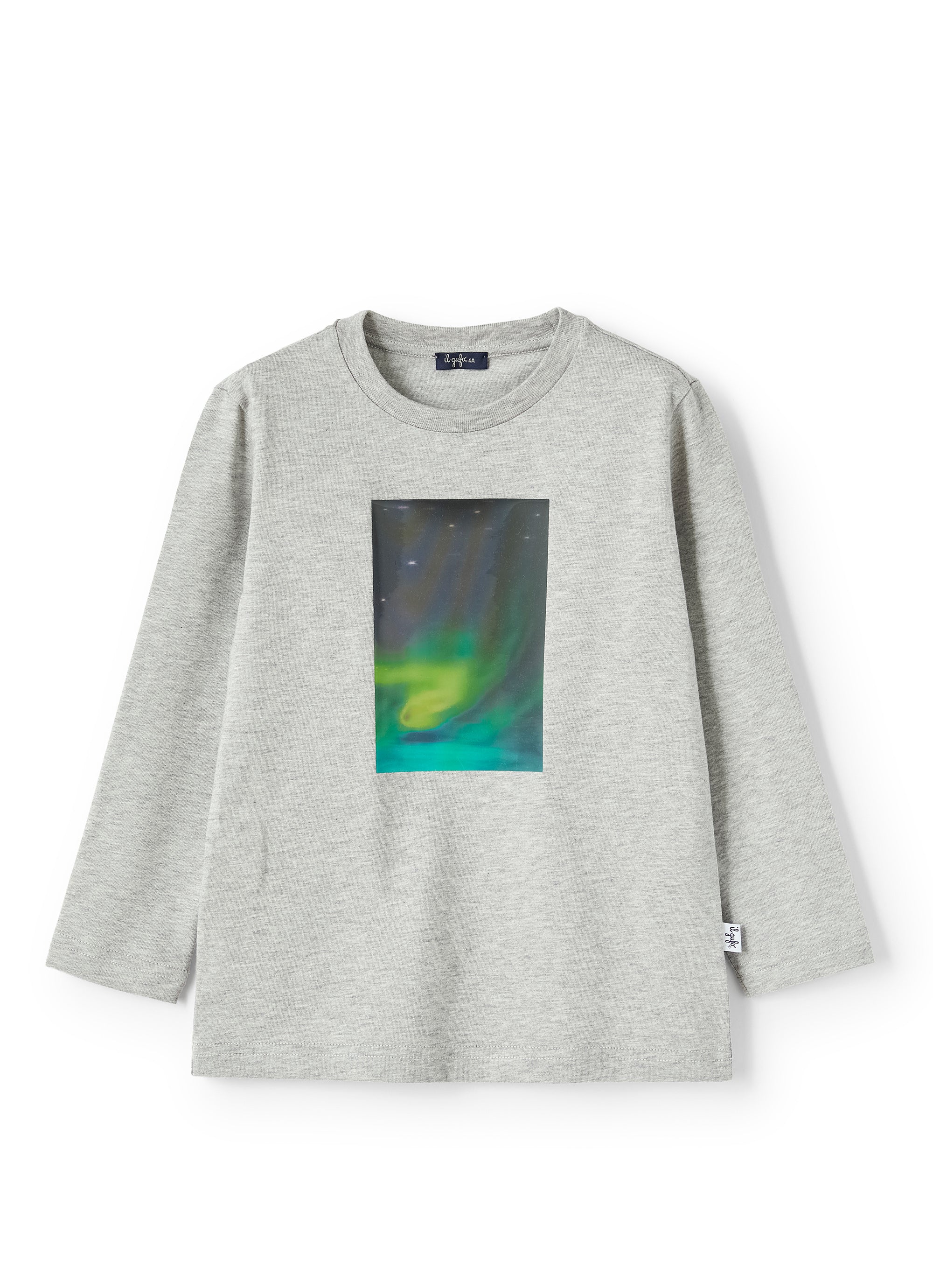 Jersey T-shirt with hologram print - Grigio