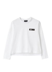 T-shirt boxy con logo nastrato