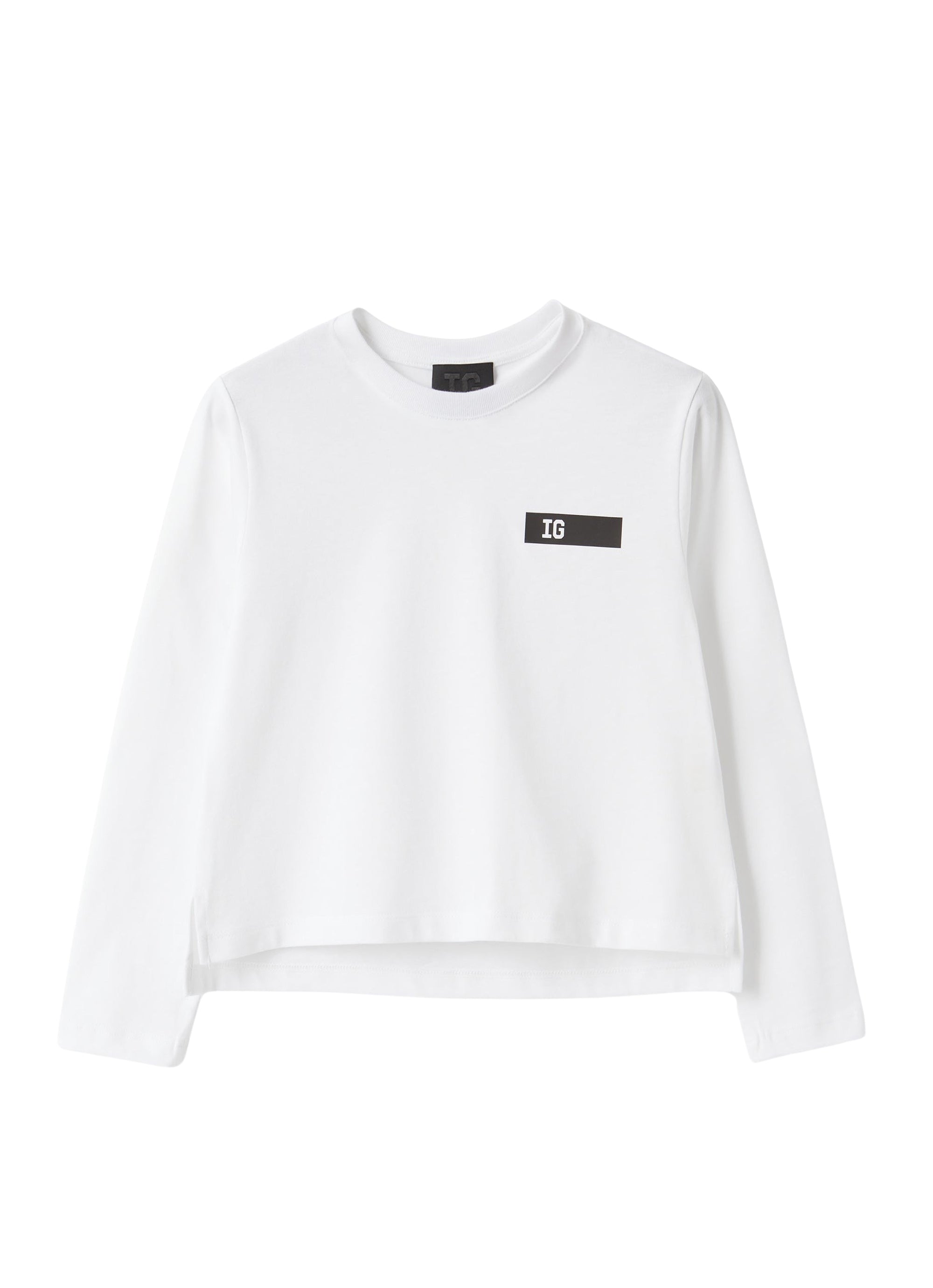 T-shirt boxy con logo nastrato