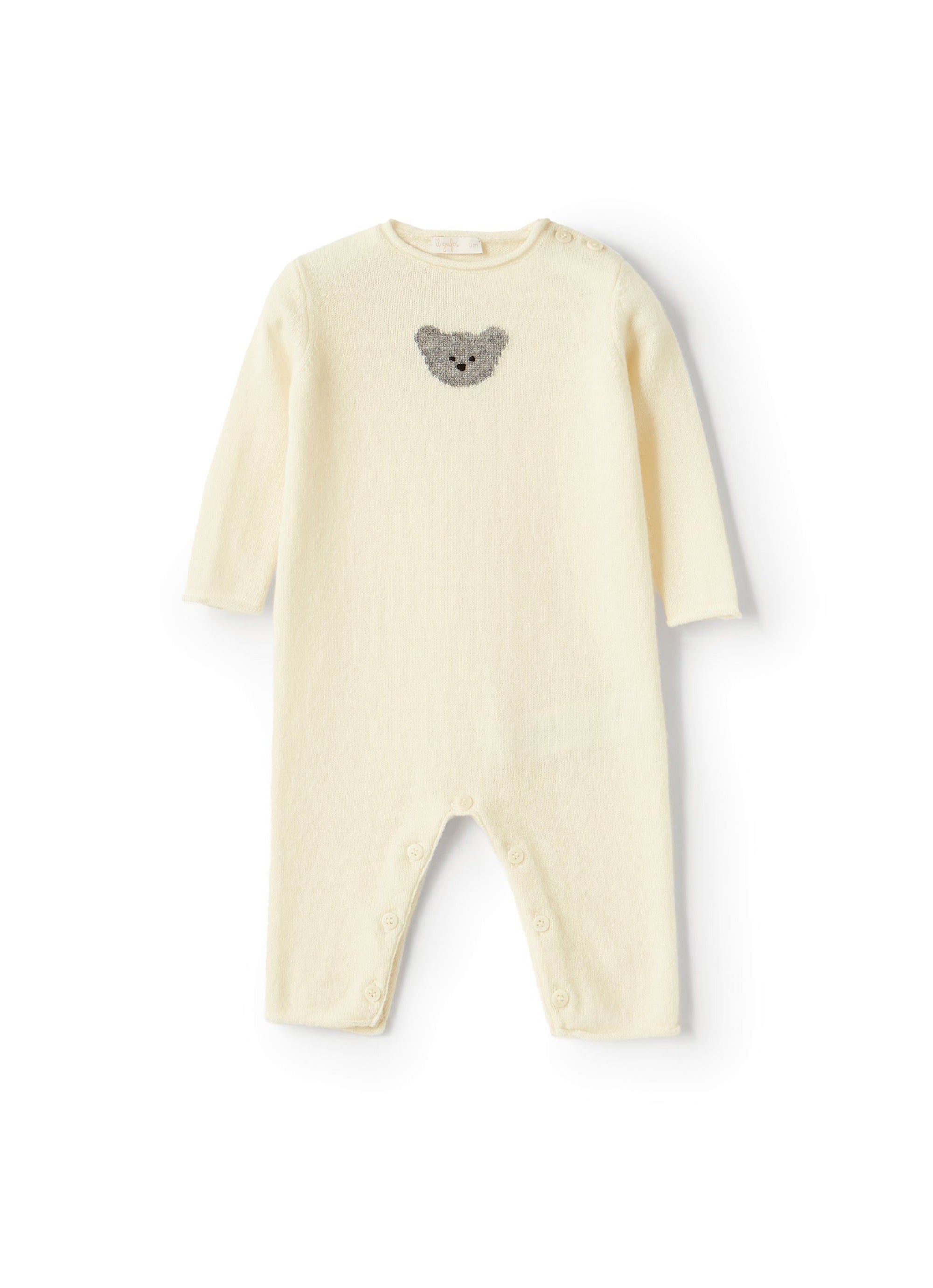 Teddy bear face cashmere playsuit