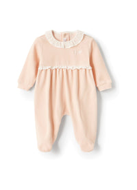 Chenille pyjamas with ruffles - Quartz Pink