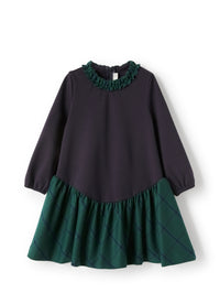 Ruffle and check dress - Blue & Verde Vetro