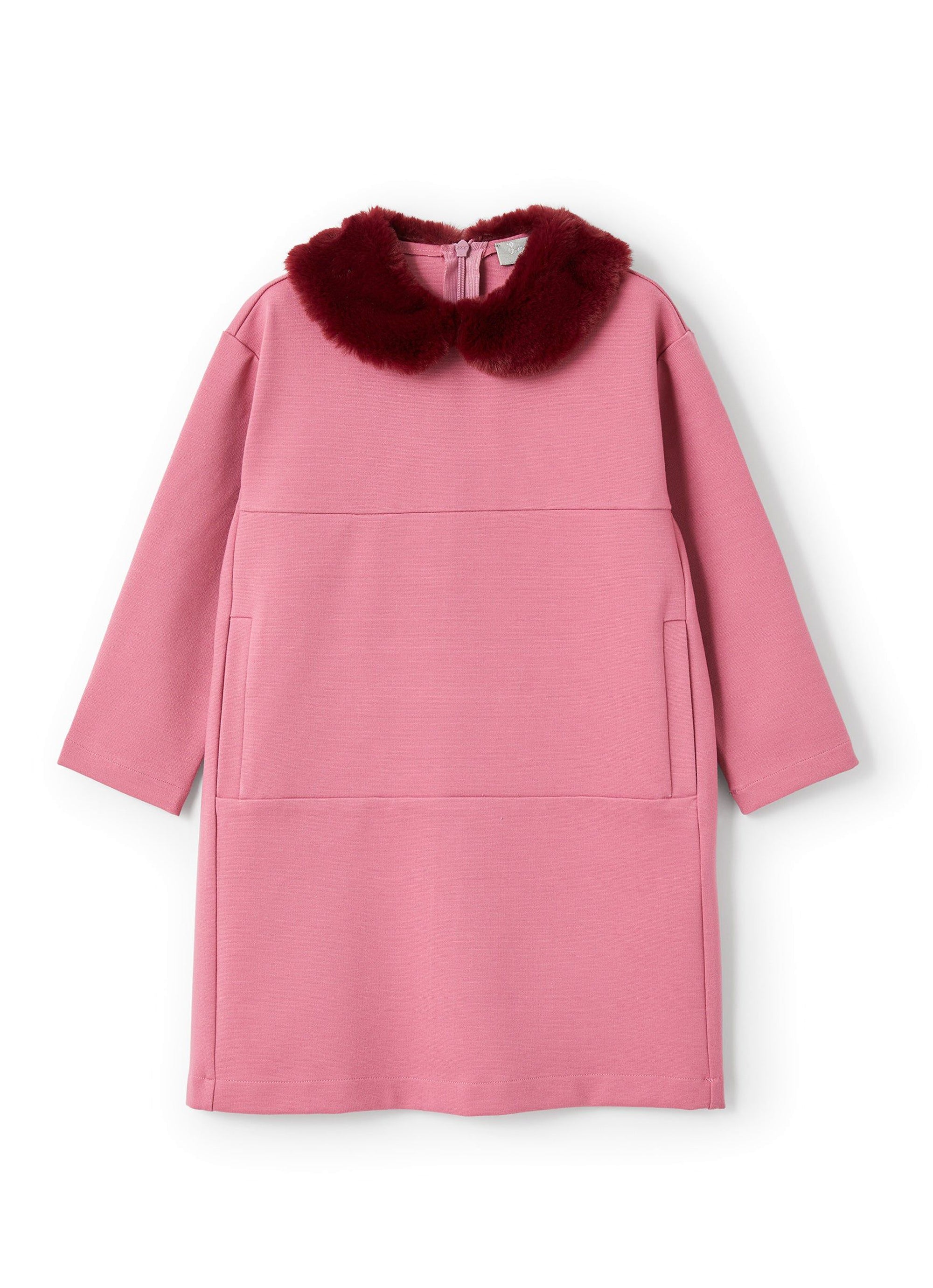 Dress with faux fur collar - Bouganville & Ribes