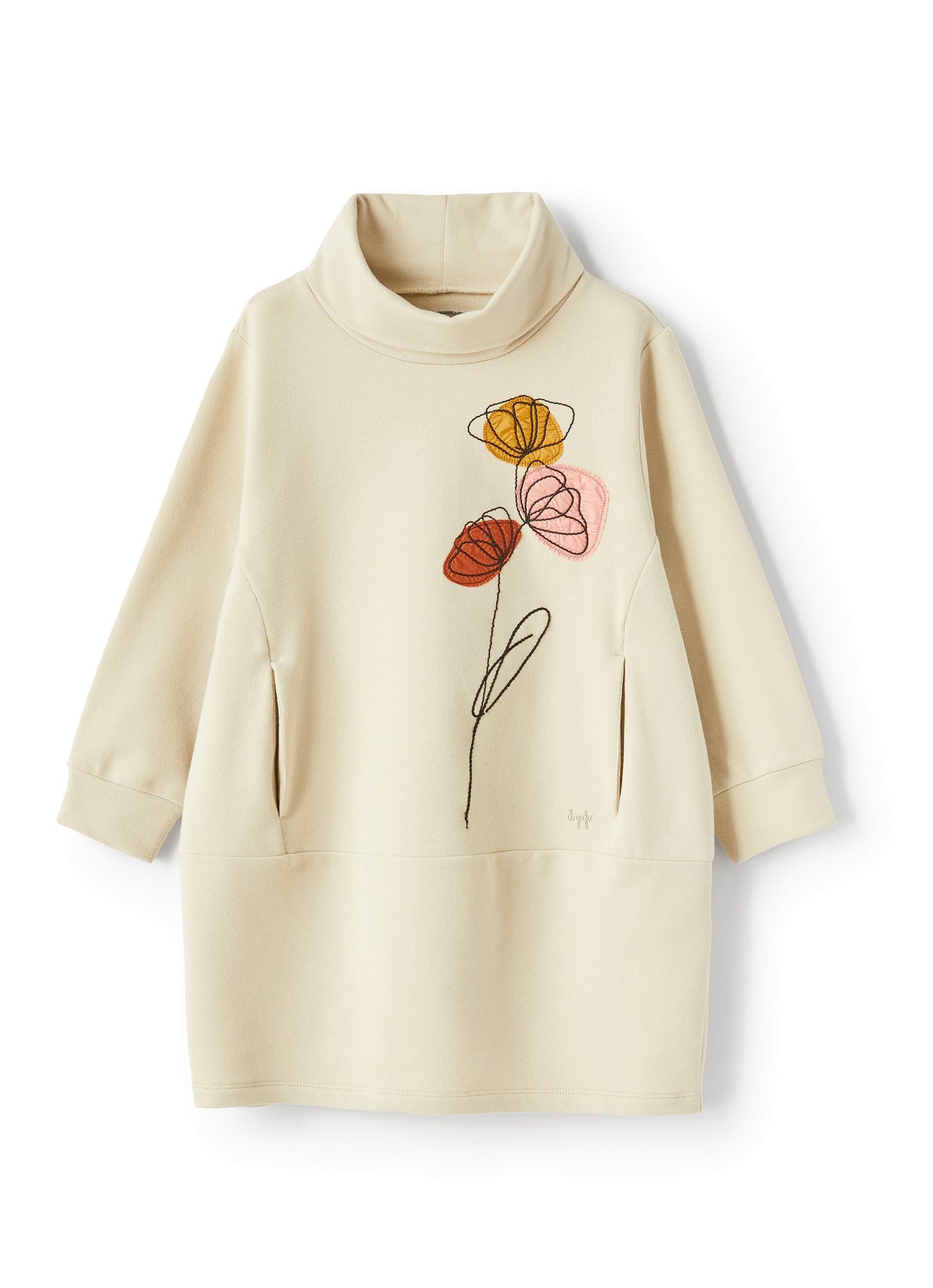 Jumper dress with floral embroidery - Sesamo & Rosa Bubble