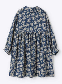 Abito blu con stampa floreale