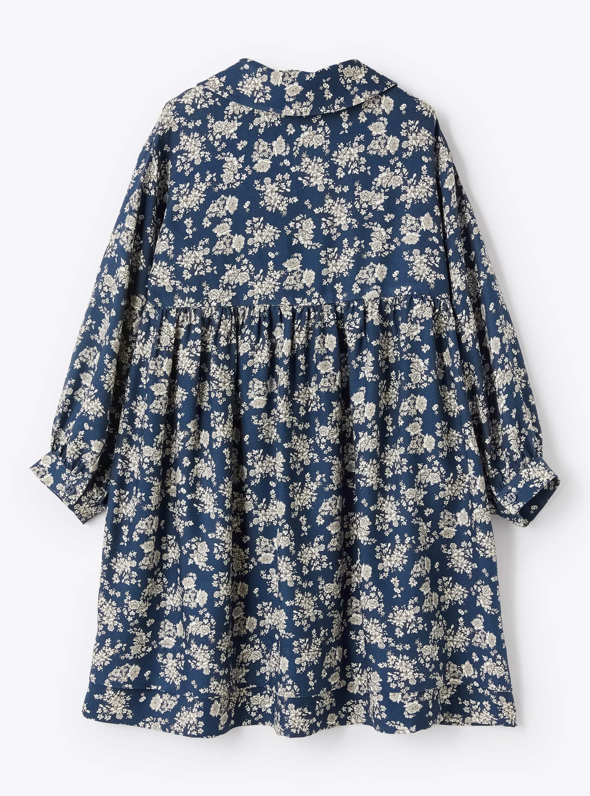 Abito blu con stampa floreale