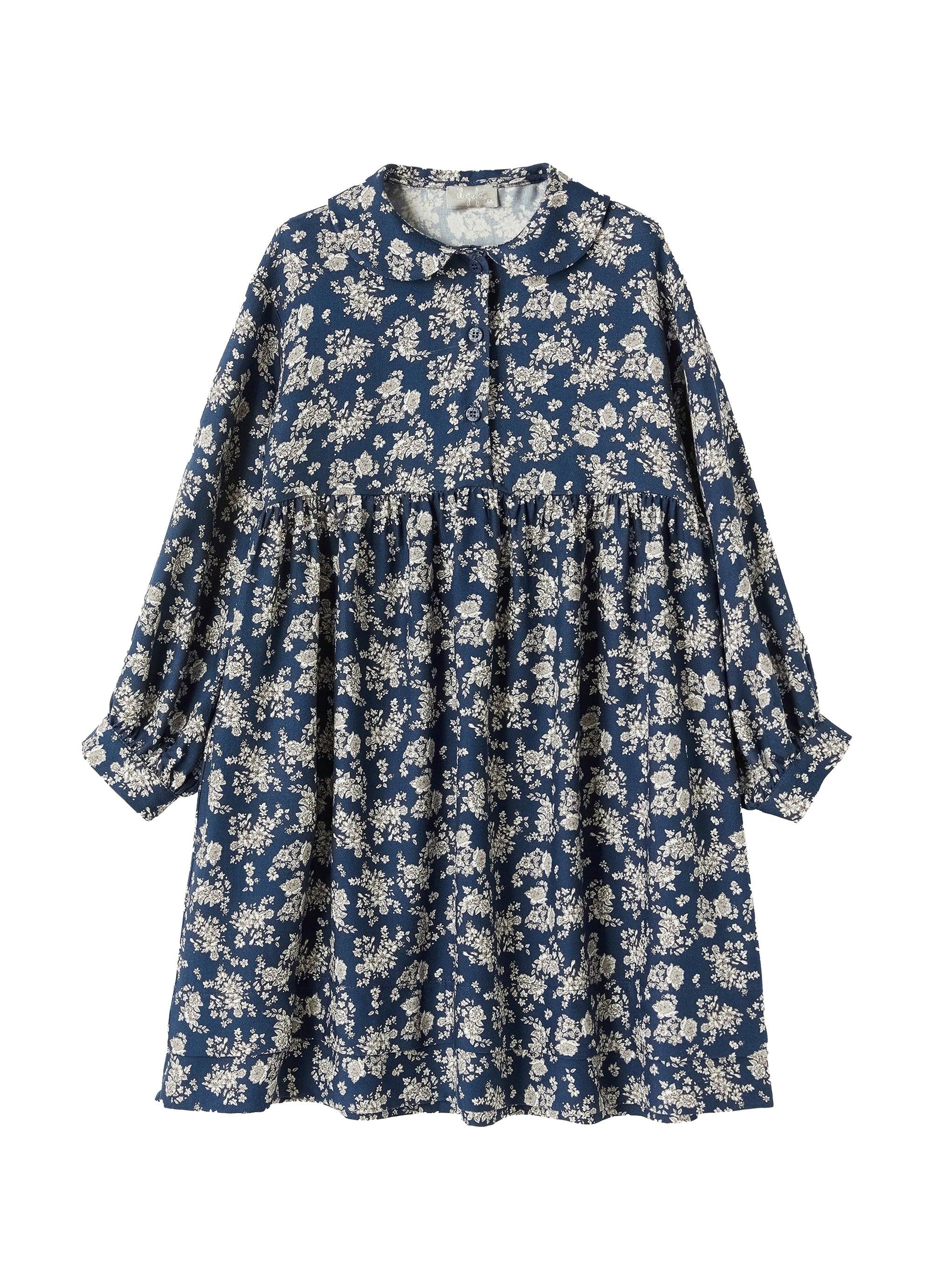 Abito blu con stampa floreale
