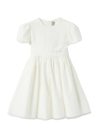 Abito in tulle bianco con manica a sbuffo