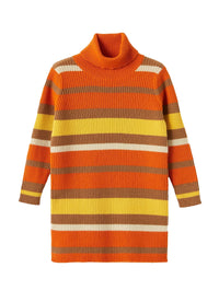 Robe en laine mérinos à rayures - Curcuma & Gold