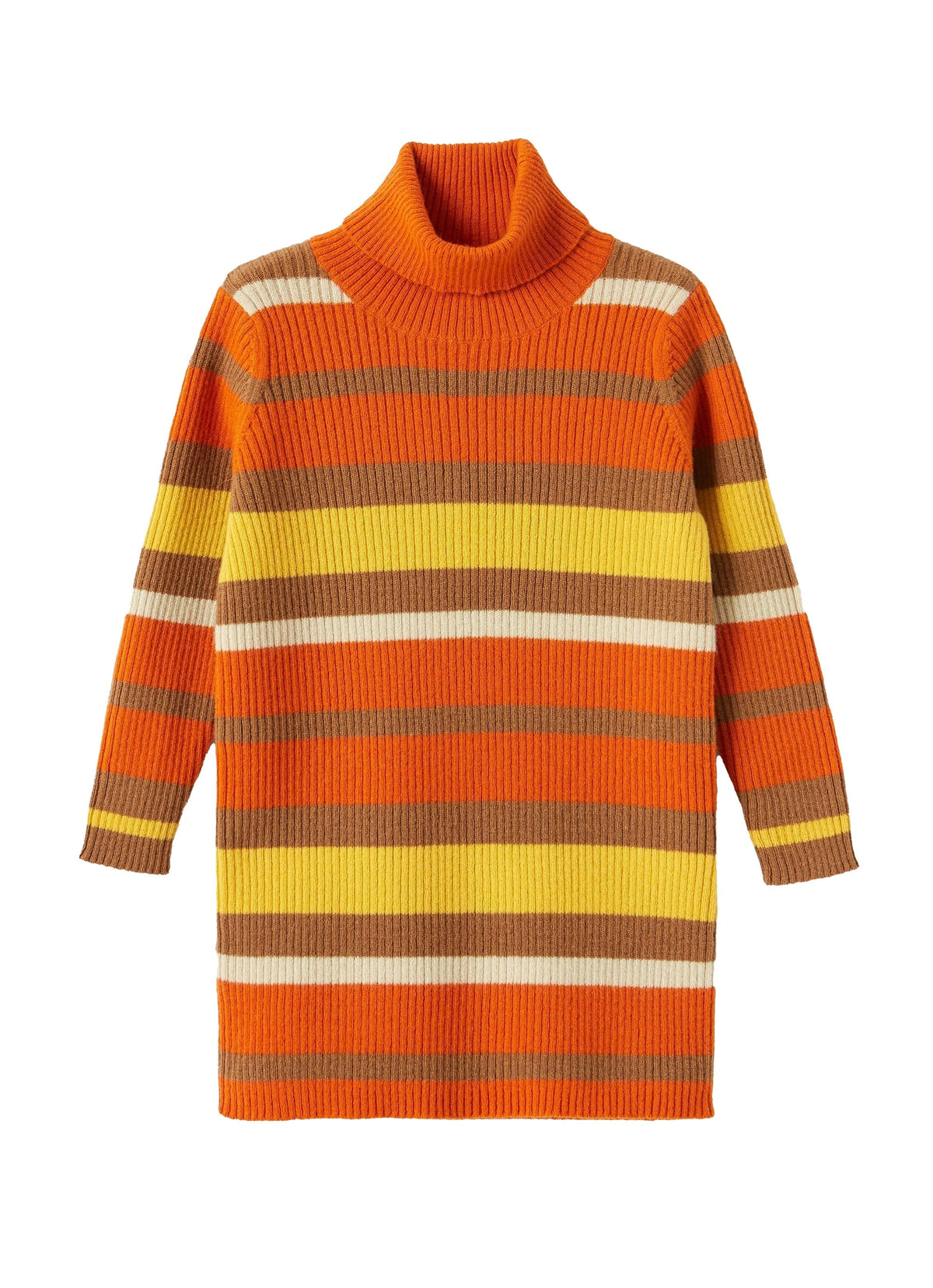 Robe en laine mérinos à rayures - Curcuma & Gold