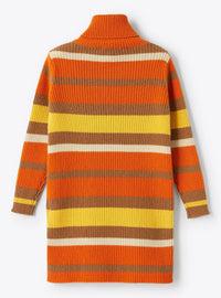 Robe en laine mérinos à rayures - Curcuma & Gold