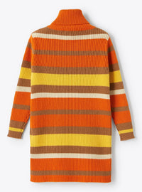Abito in lana merino a righe multicolor