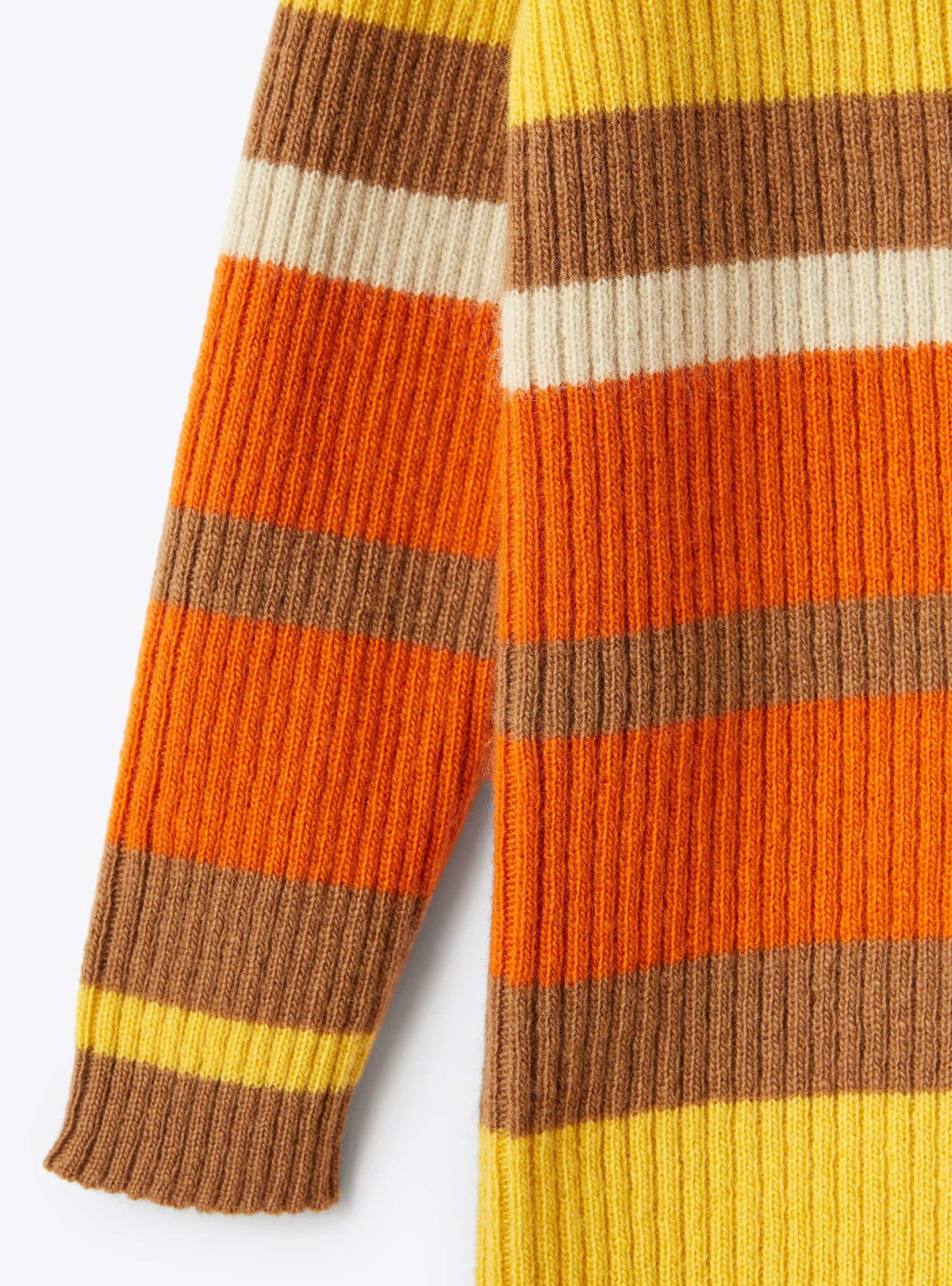 Robe en laine mérinos à rayures - Curcuma & Gold