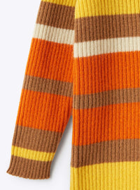 Abito in lana merino a righe multicolor