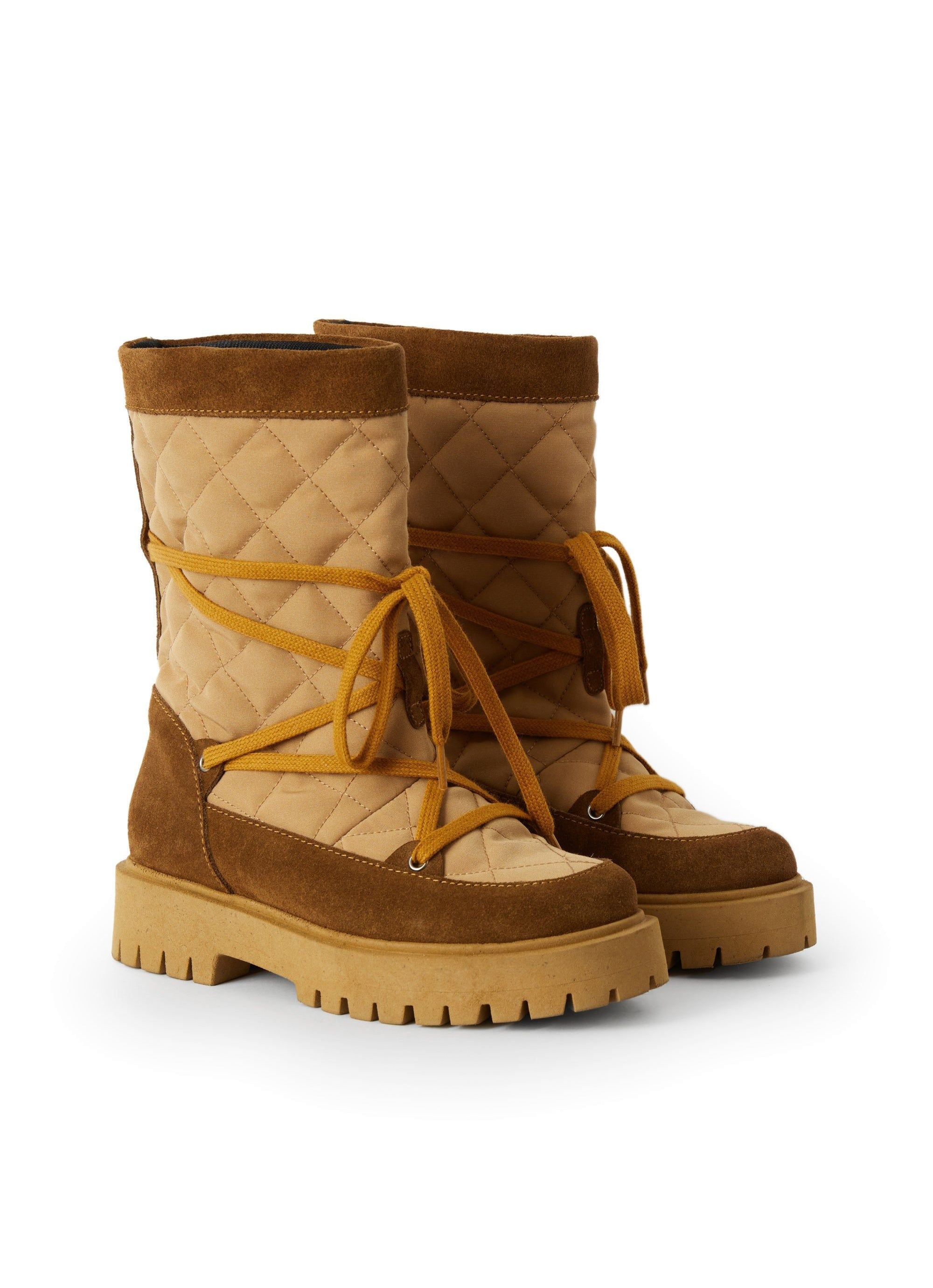 Quilted boots - Cognac