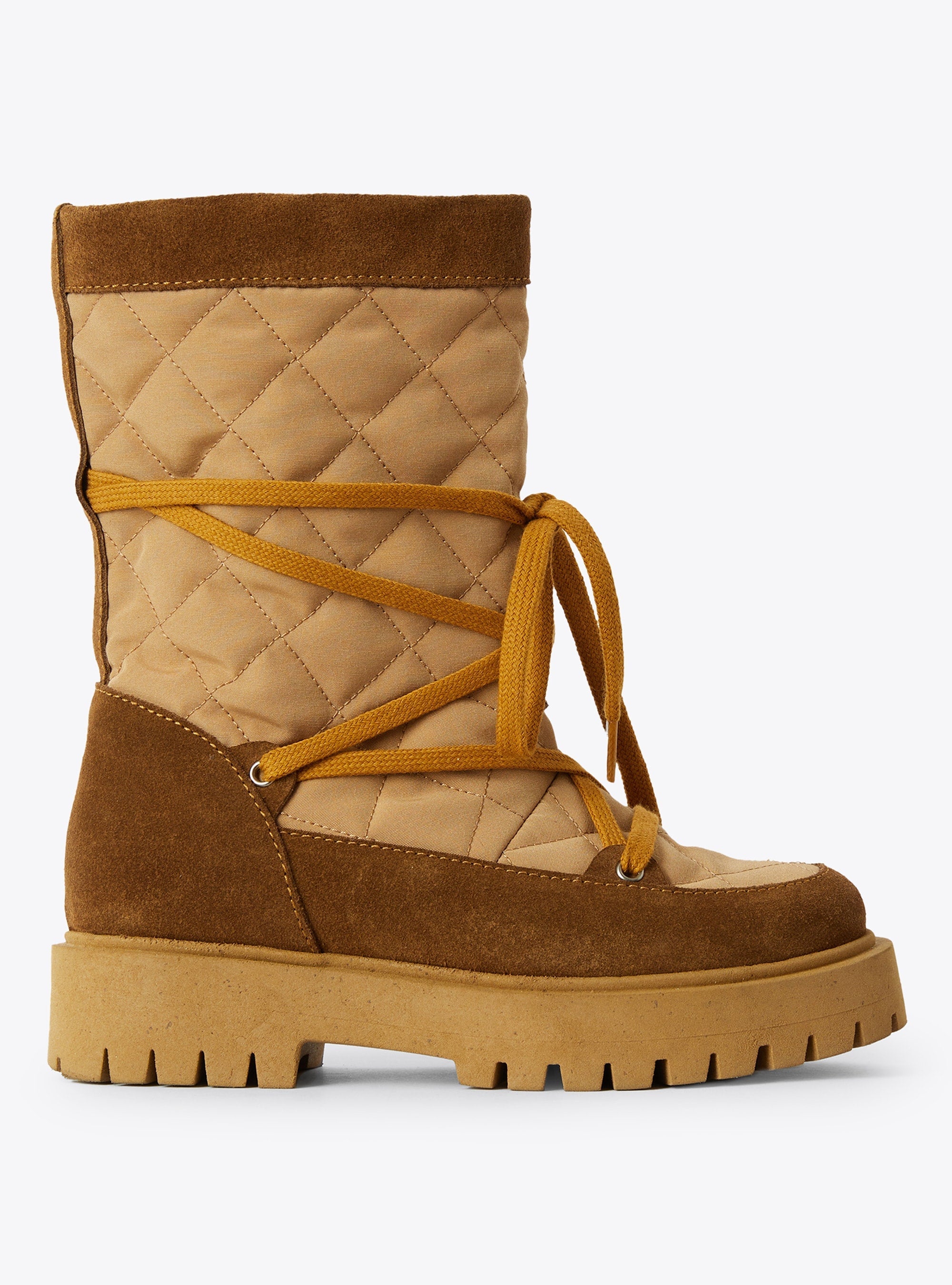 Quilted boots - Cognac