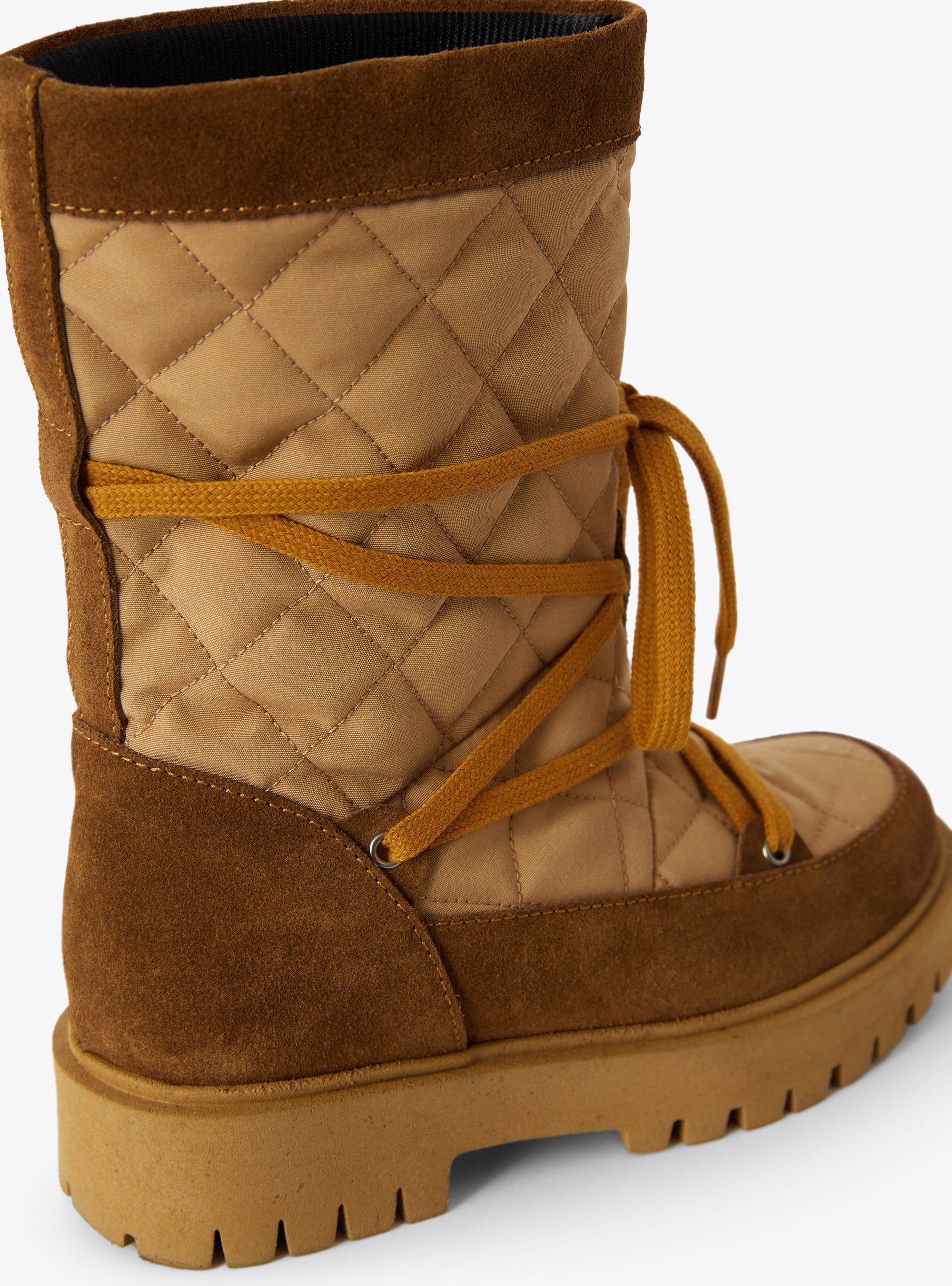 Quilted boots - Cognac