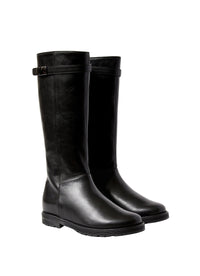 High, supple leather boots - Nero