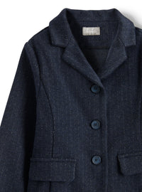 blazer monopetto gessato blu