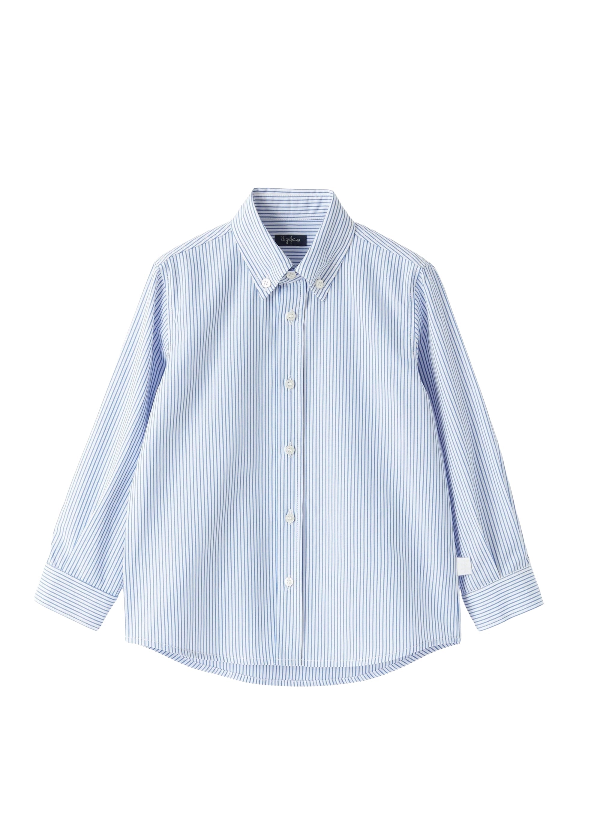 camicia in bastoncino di cotone blu