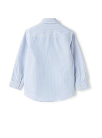 camicia in bastoncino di cotone blu