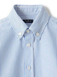 camicia in bastoncino di cotone blu