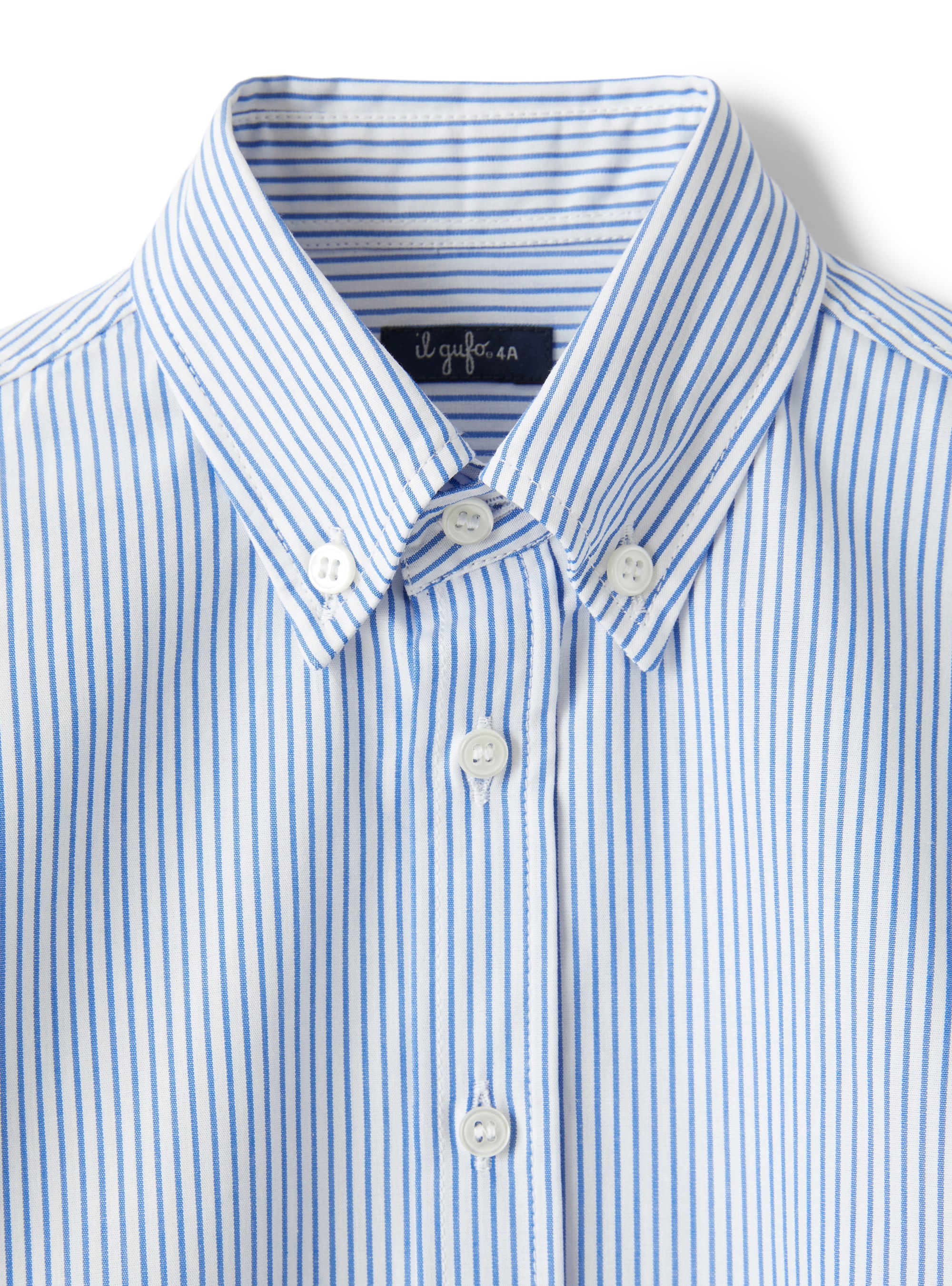 camicia in bastoncino di cotone blu