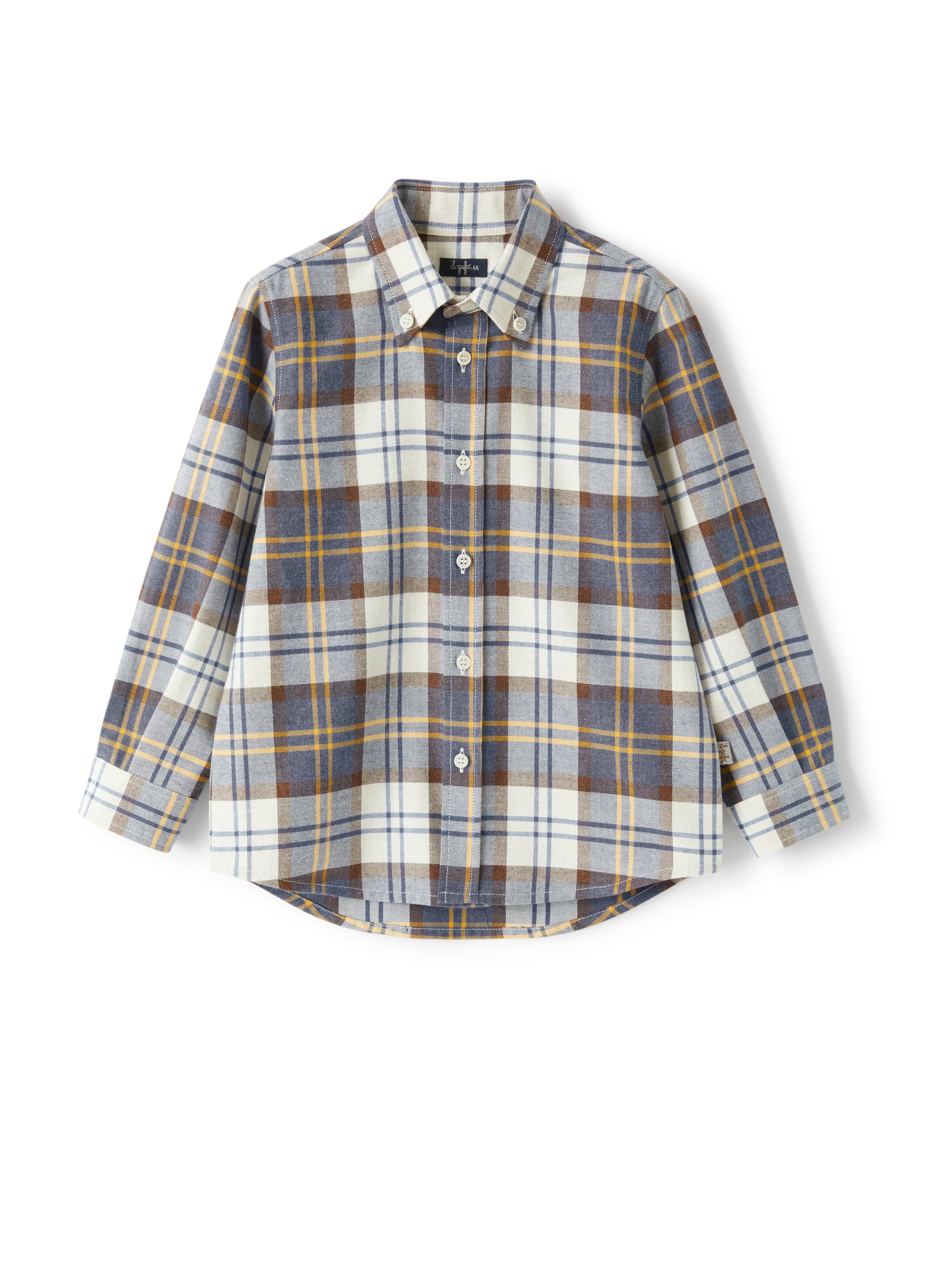 Cotton shirt in a blue check pattern