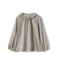 Viscose shirt with ruffle collar