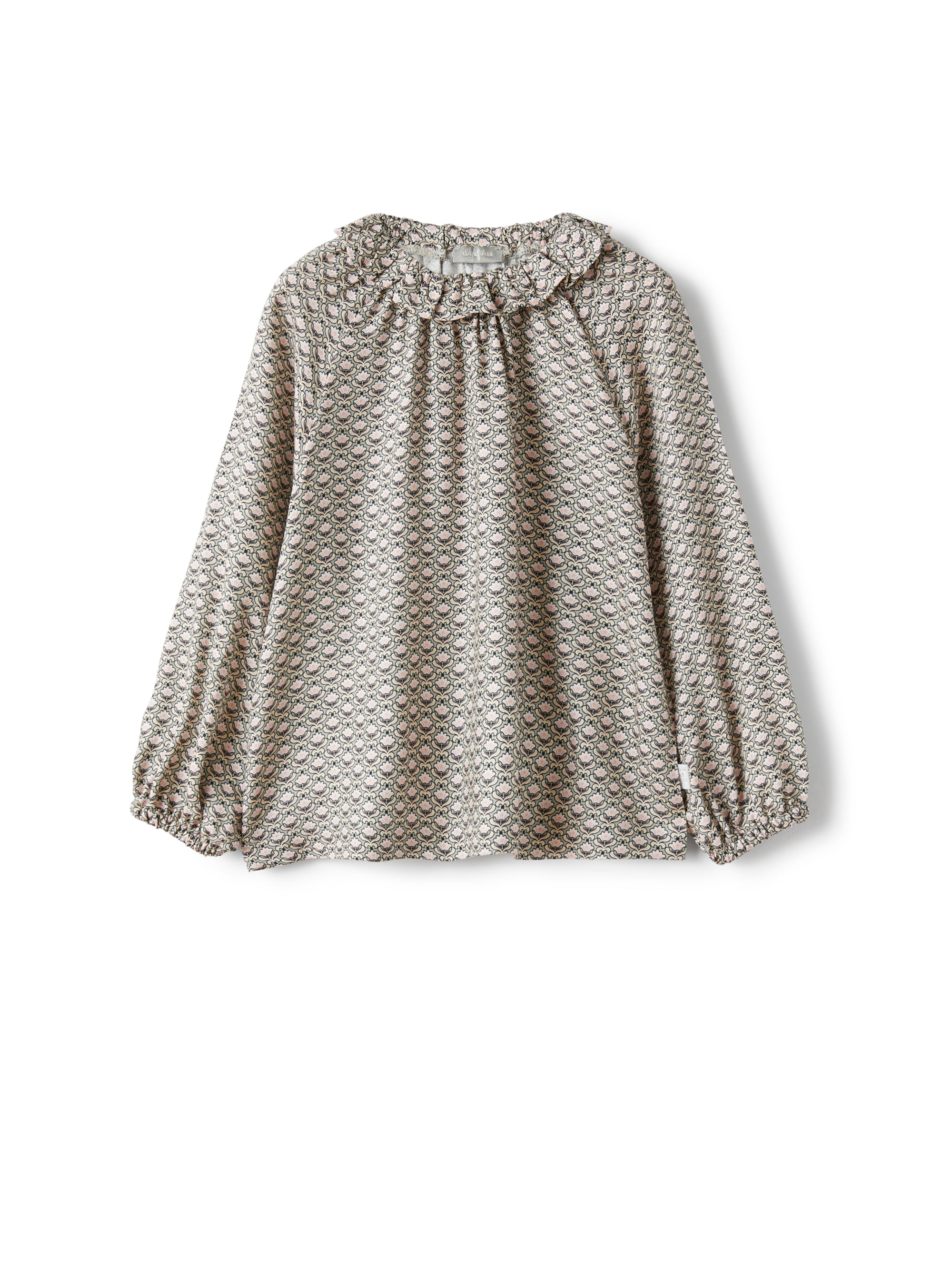 Viscose shirt with ruffle collar