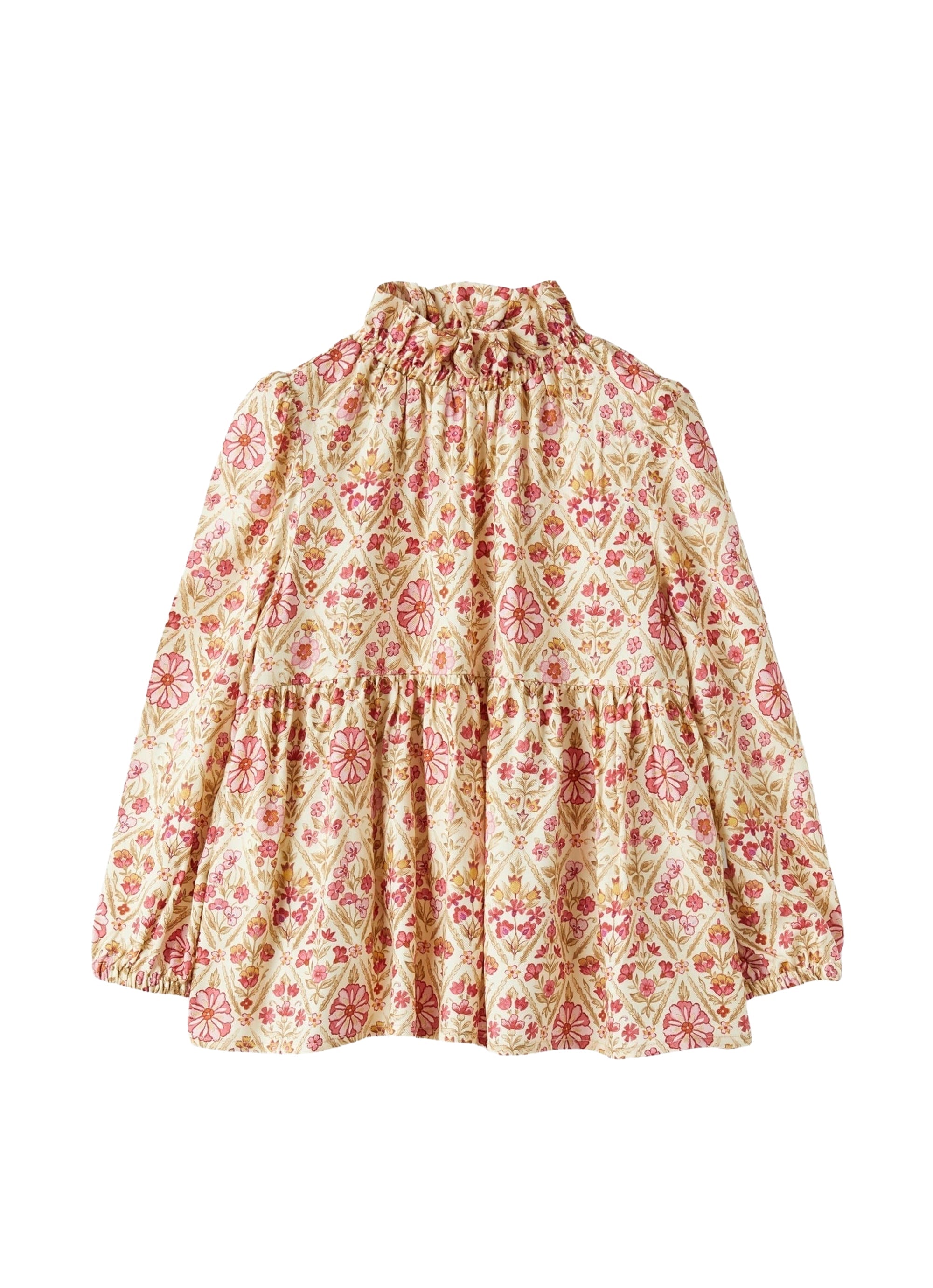 Shirt in floral-printed viscose