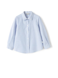 Cornflower-blue shirt with a fine stripe pattern