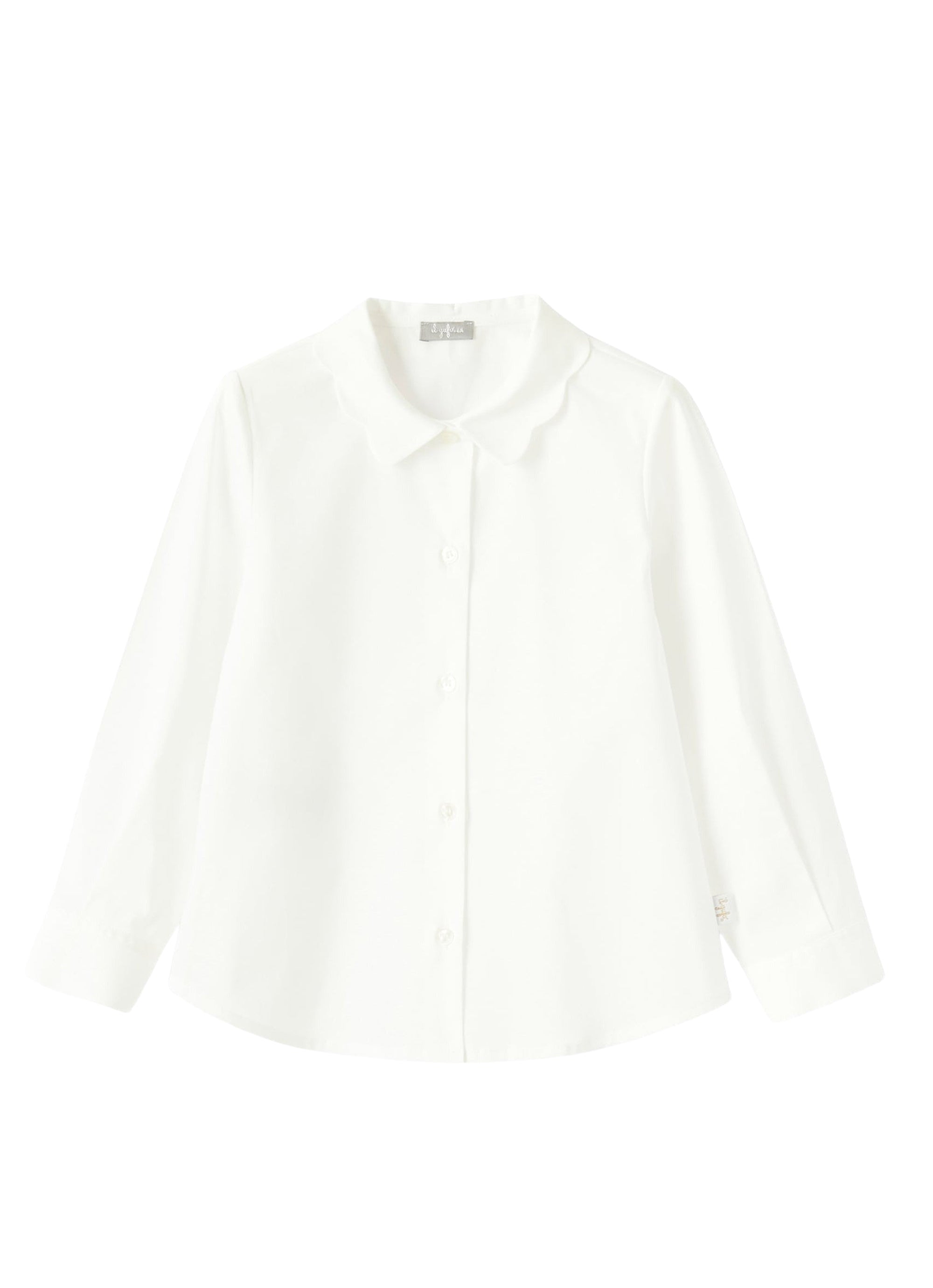 camicia in popeline con collo a cappe