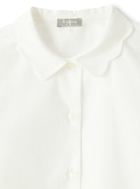camicia in popeline con collo a cappe