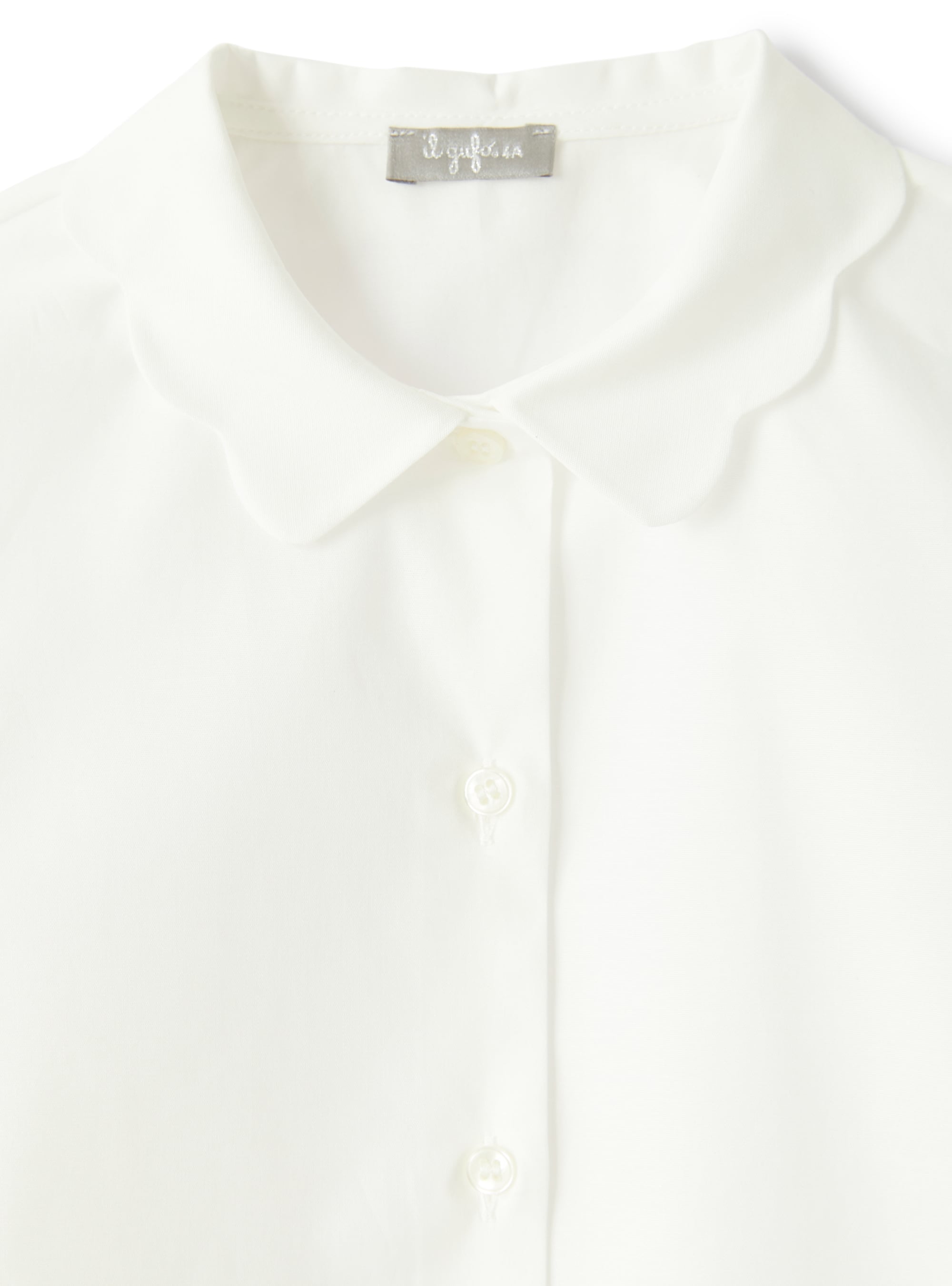 camicia in popeline con collo a cappe
