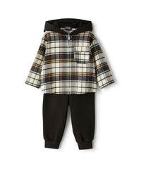 Two-piece set with checked shirt